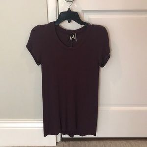 NWT H by Bordeaux maroon corded tee